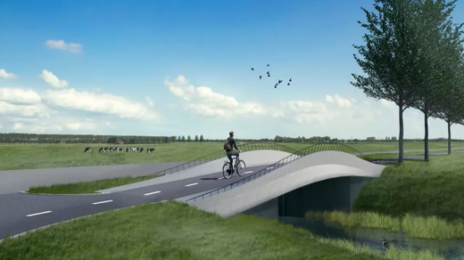 Werkzaamheden 3D-betongeprinte fietsbruggen N243
