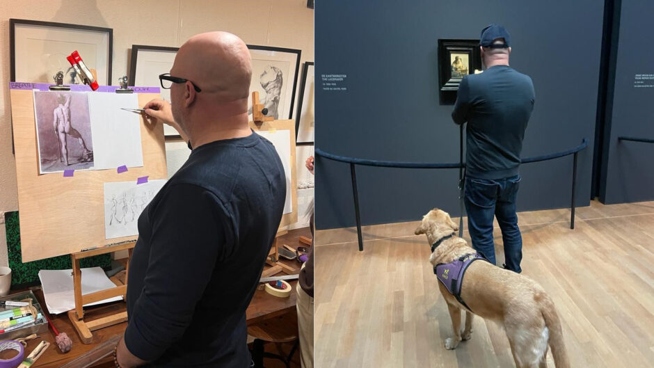 Met buddyhond kan Raymond weer genieten van kunst
