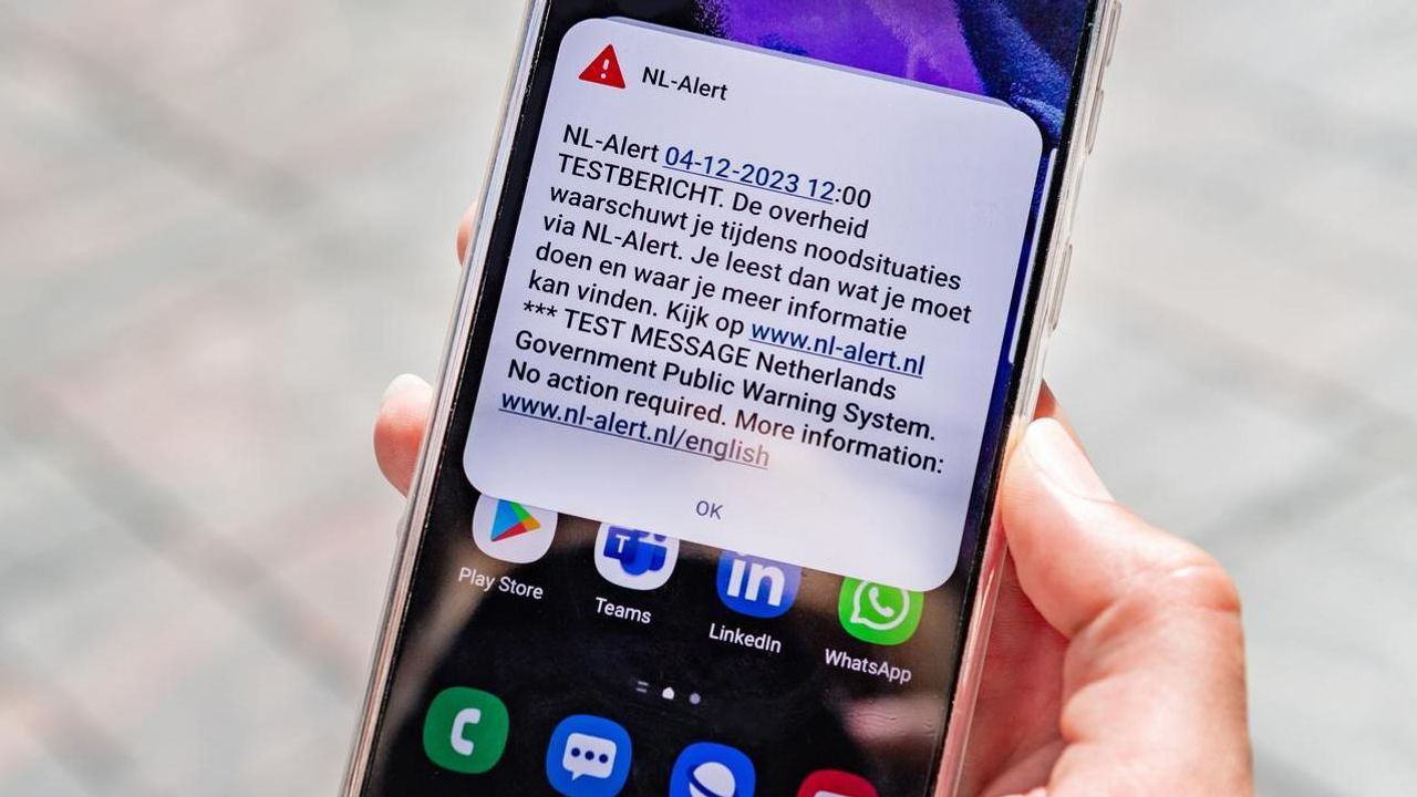 NL-Alert testbericht op maandag 4 december rond 12.00 uur