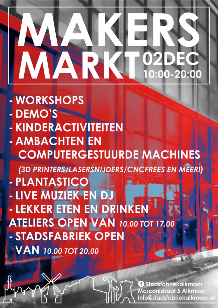 2 december Makersmarkt in Stadsfabriek Alkmaar