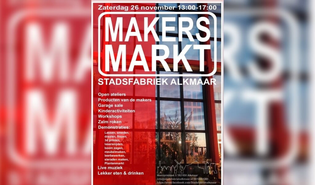 2 december Makersmarkt in Stadsfabriek Alkmaar