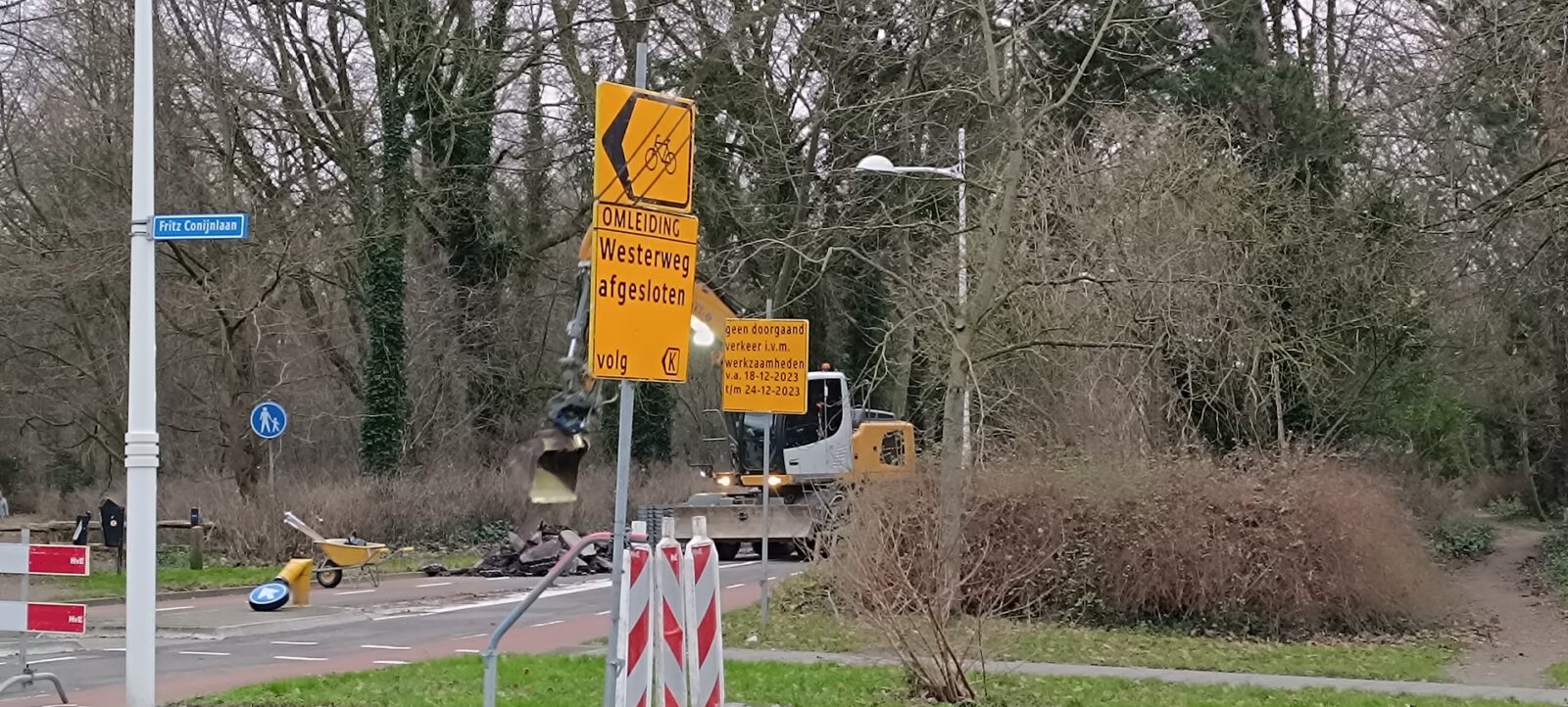 Westerweg Alkmaar afgesloten door aanbrengen van drempels