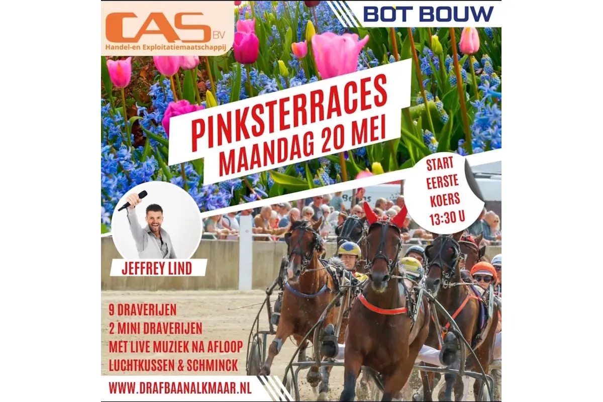 Pinkstermaandag 20 mei spectaculaire draverijen in de Alkmaar ZEturf Arena met het Sprintkampioenschap van Nederland