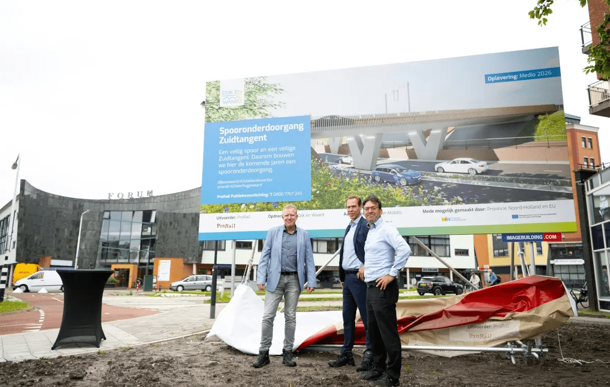 Start bouw spooronderdoorgang Zuidtangent