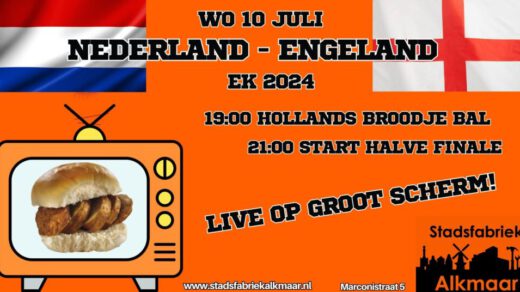 Kom kijken in de grootste huiskamer van Alkmaar naar de EK halve finale a.s woensdag