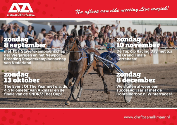 Beste paard van Nederland zondag 8 September in de Alkmaar ZEturf Arena!