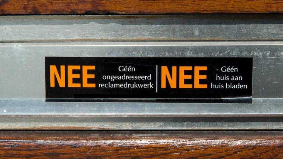 Geen ongevraagde reclamefolders meer in de brievenbus