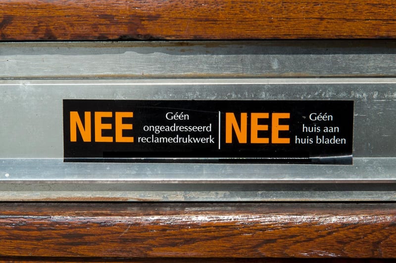 Geen ongevraagde reclamefolders meer in de brievenbus