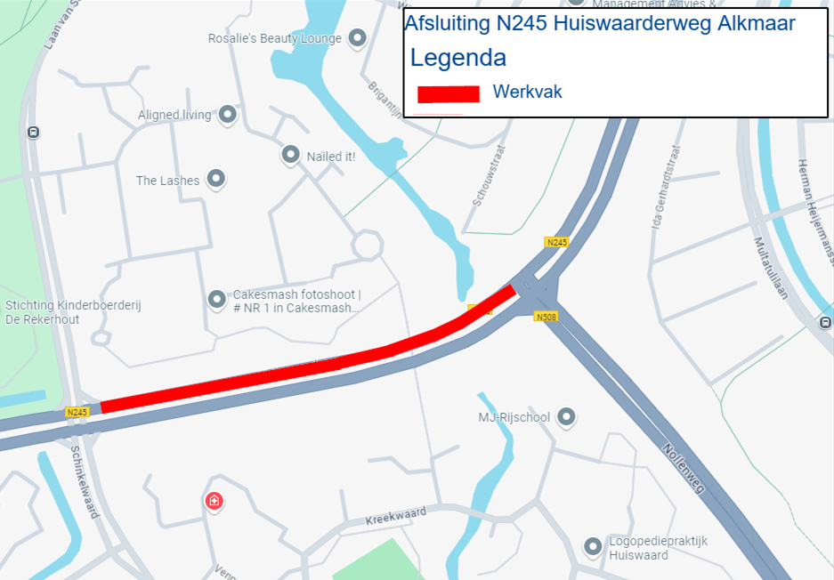 Asfaltonderhoud Huiswaarderweg (N245) van 4 tot 7 november 2024