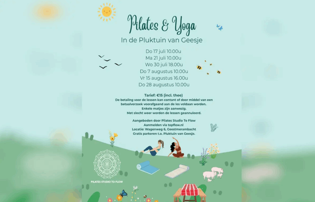 Pilates & Yoga in de Pluktuin van Geesje